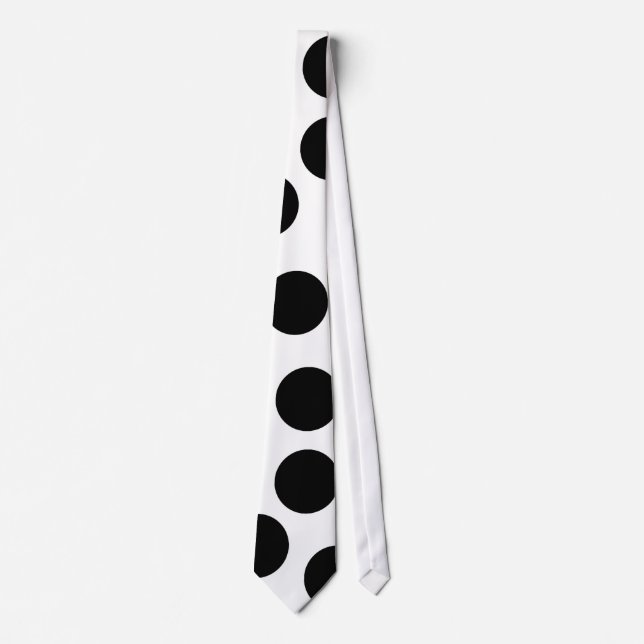 Big Black Polka Dots on Customisable Background Tie (Front)