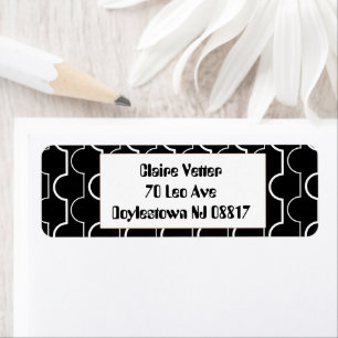 Big Black Scallops Return Address Label