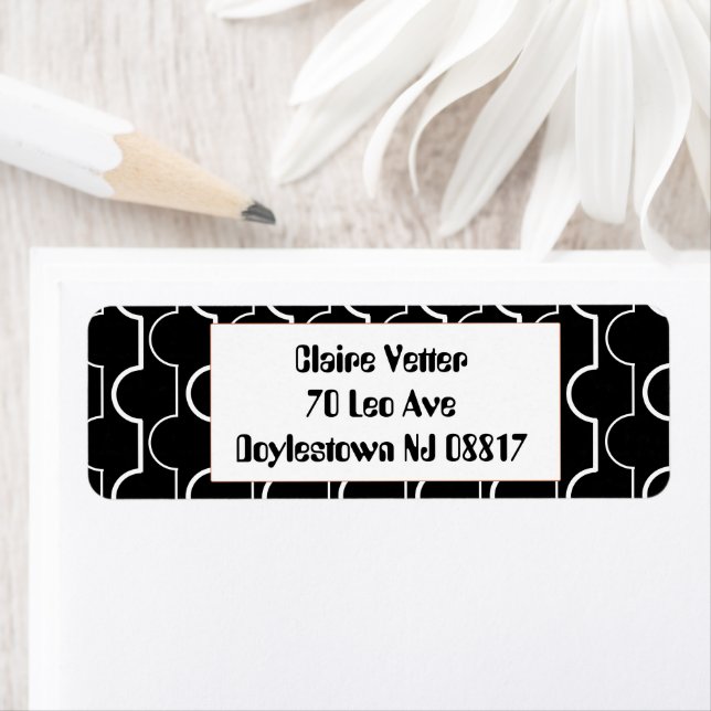 Big Black Scallops Return Address Label (Insitu)