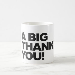Big Black Thank You Coffee Mug