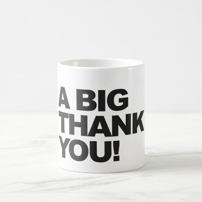 Big Black Thank You Coffee Mug (Center)