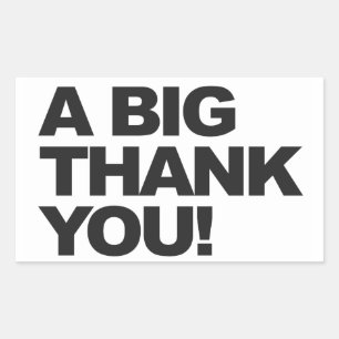 Big Black Thank You Rectangular Sticker