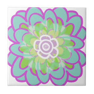 Big Blooming Succulent Ceramic Tile
