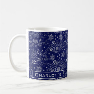 Big blossom floral seamless pattern personalised coffee mug