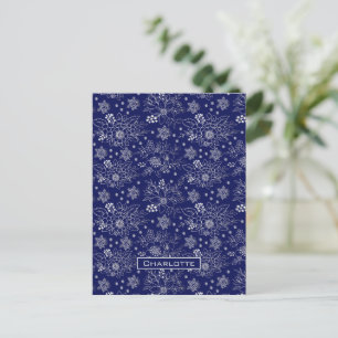 Big blossom floral seamless pattern personalised postcard