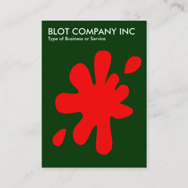 Big Blot - Red on Dark Green 003300 Business Card (Front)