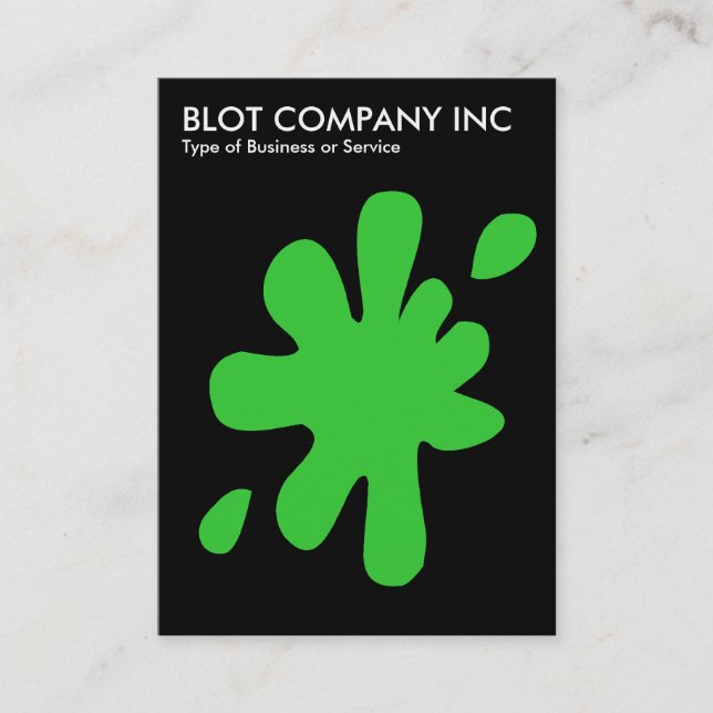 Big Blot - Spring Green on Black Business Card (Front)