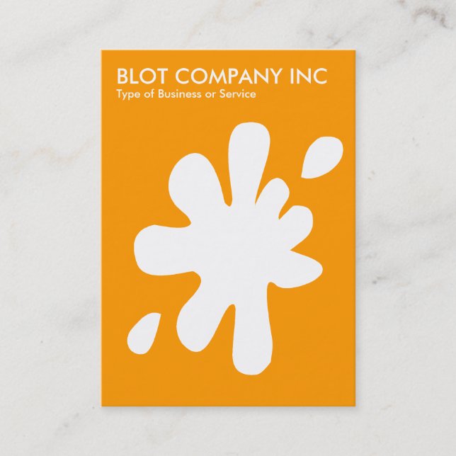 Big Blot - White on Orange FF9900 Business Card (Front)