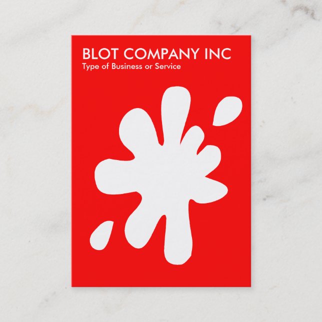 Big Blot - White on Red FF0000 Business Card (Front)