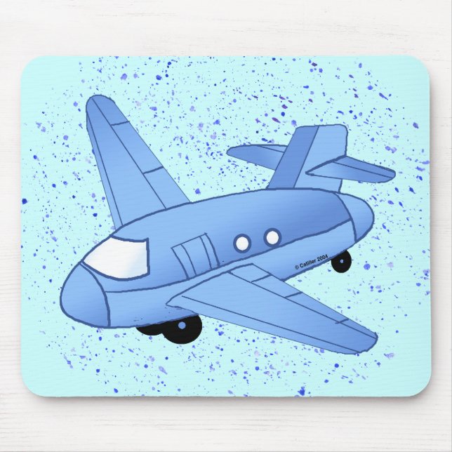 Big Blue Aeroplane Mouse Pad (Front)