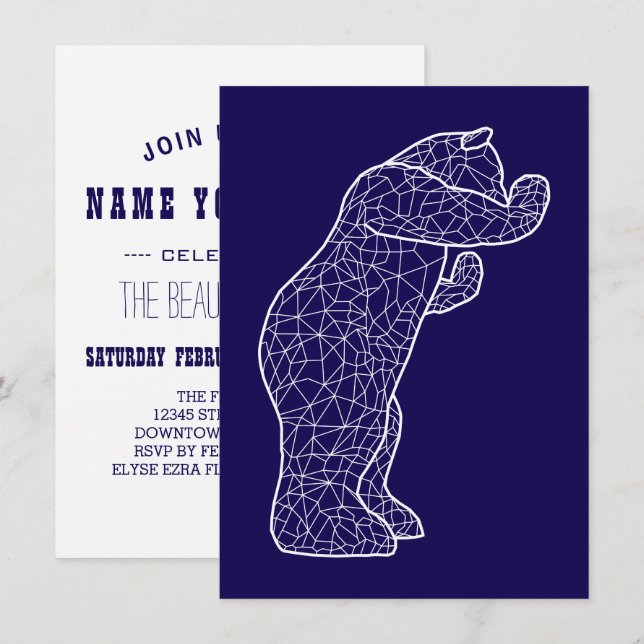 big blue bear invitation (Front/Back)
