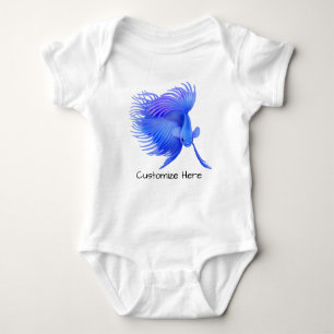 Big Blue Betta Fish Customisable One Pc Baby Bodysuit