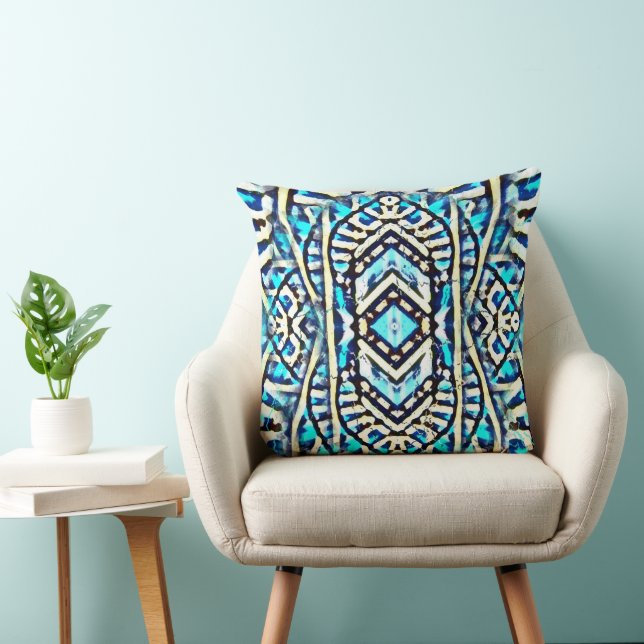 Big Blue Blast Throw Pillow (Chair)