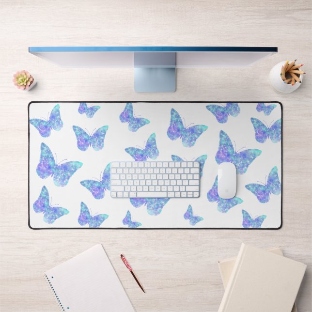 big blue butterflies desk mat (Office 1)
