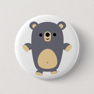 Big Blue Cartoon Bear  button badge