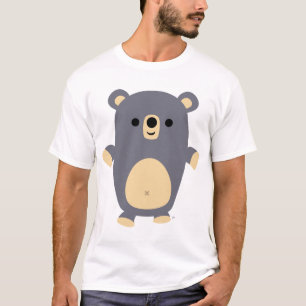 Big Blue Cartoon Bear Children T-shirt