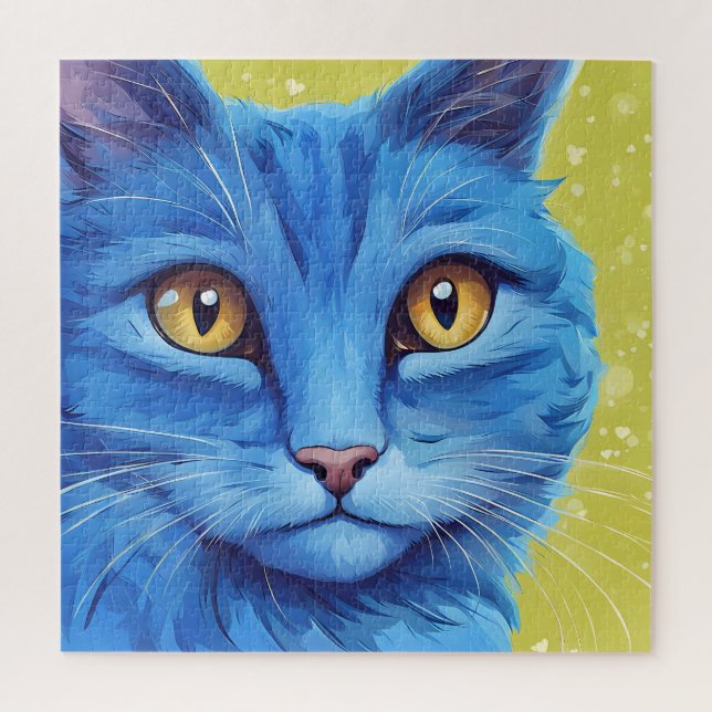 Big Blue Cat Jigsaw Puzzle (Vertical)