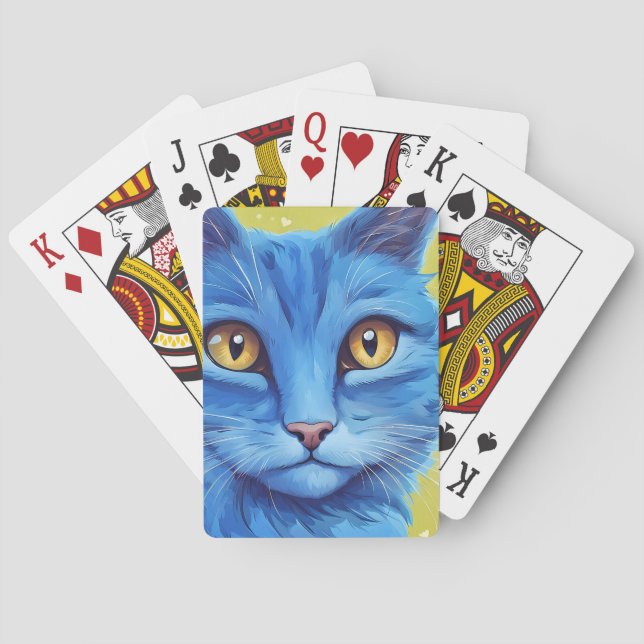 Big Blue Cat. Playing Cards (Back)