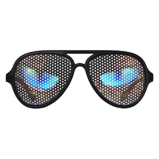 Big blue cats eyes siamease aviator sunglasses