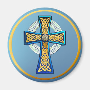 Big Blue Celtic Cross Magnet