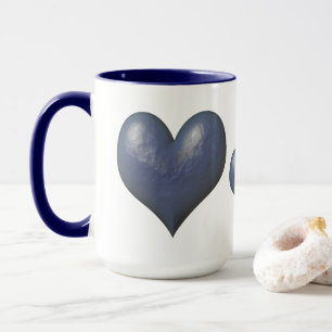 Big Blue Heart of Stone Mug