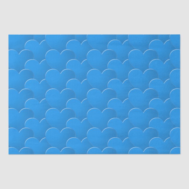 Big blue Hearts pattern Love Valentine's day gift Tissue Paper (Front)