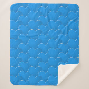 Big blue Hearts pattern Love Valentine's day Sherpa Blanket