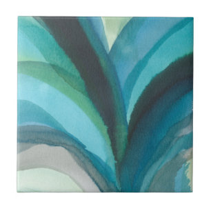 Big Blue Leaf I Ceramic Tile