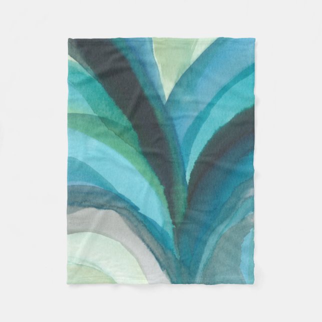 Big Blue Leaf I Fleece Blanket (Front)