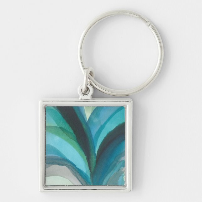 Big Blue Leaf I Key Ring (Front)
