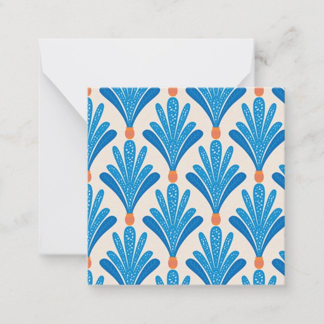 Big Blue Palms in Tiny Orange Planters Card (Front)