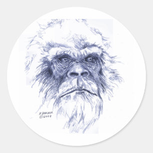 Big Blue Sasquatch Classic Round Sticker