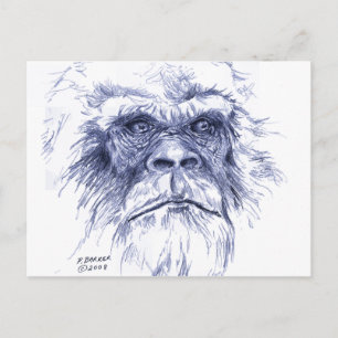 Big Blue Sasquatch Postcard