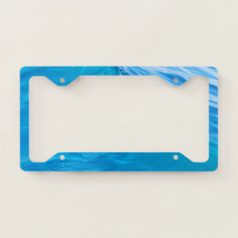 Big blue water wave licence plate frame