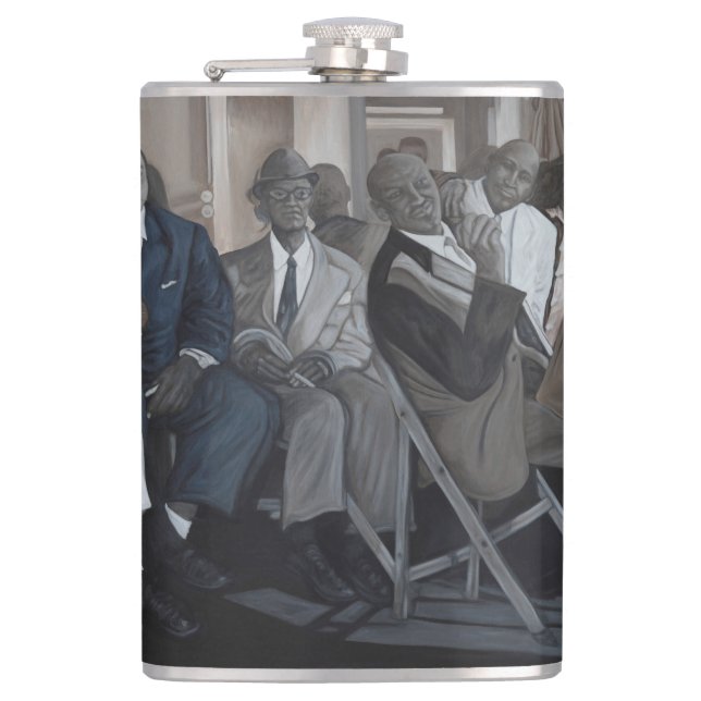 "Big Blues Roadshow" Vinyl Wrapped Flask (Front)