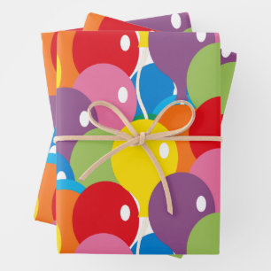 Big Bold Balloons Basic Colours  Wrapping Paper Sheet