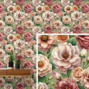 Big Bold & Beautiful Pink Mauve Orange Cream Wallpaper