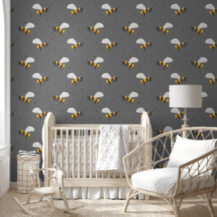 Big Bold Bee Pattern Wallpaper