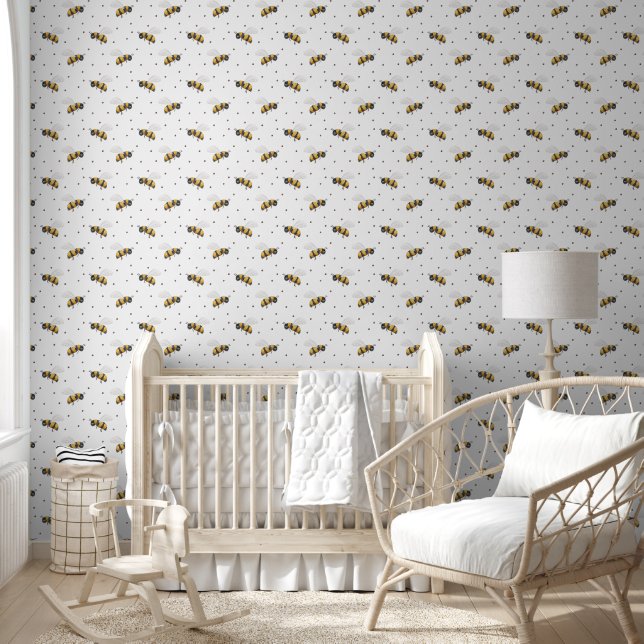 Big Bold Bee Pattern Wallpaper (Kids)