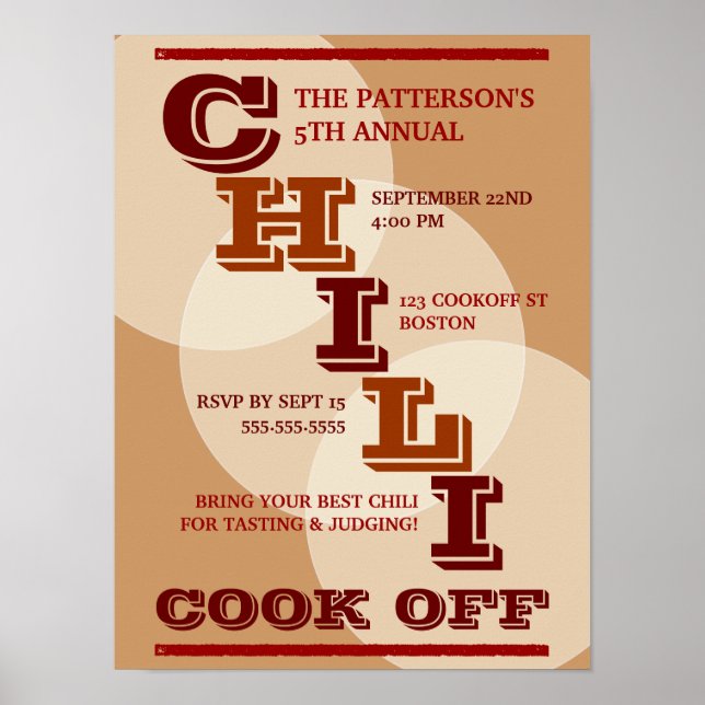 Big Bold Chilli Cook Off Competition Poster (Front)