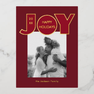 Big Bold Christmas Joy Foil Holiday Postcard
