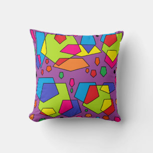 Big bold colourful design cute cushion purple them