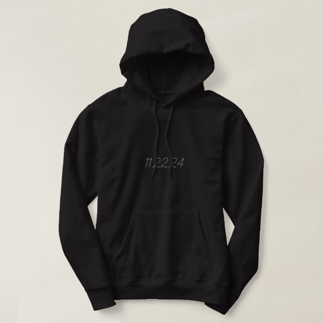 Big Bold Custom Anniversary Date Hoodie (Design Front)