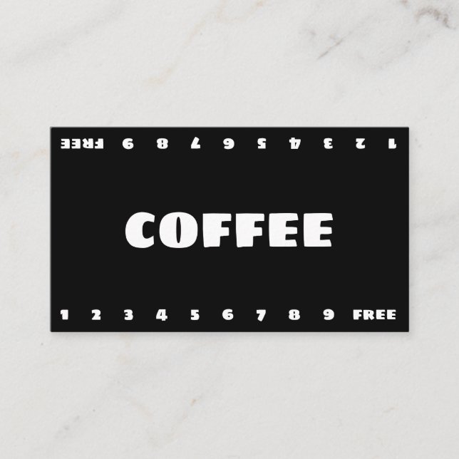 Big Bold Double Number Loyalty Coffee Punch-Card Card (Front)