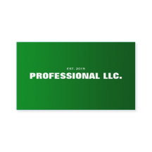 Big, bold, easy to read green business card