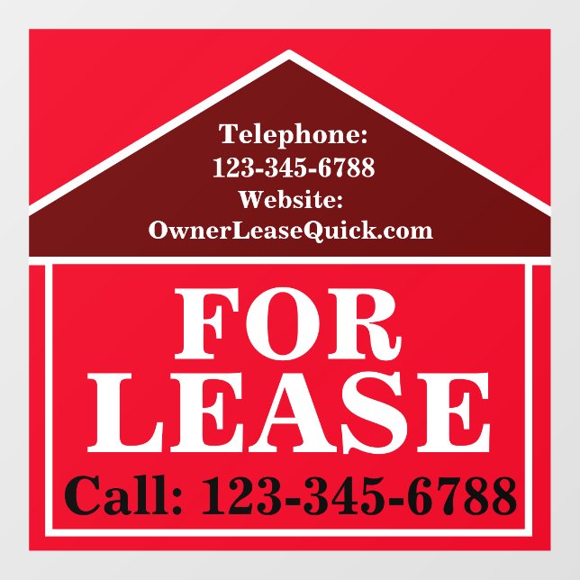 BIG BOLD FOR LEASE Advertisement Real Estate (Sheet)