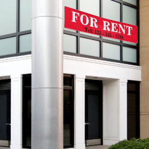 BIG BOLD FOR RENT SIGNAGE BANNER Real Estate Sign