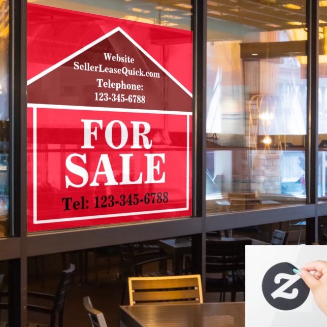BIG BOLD FOR SALE Custom Real Estate  (Restaurant Window)