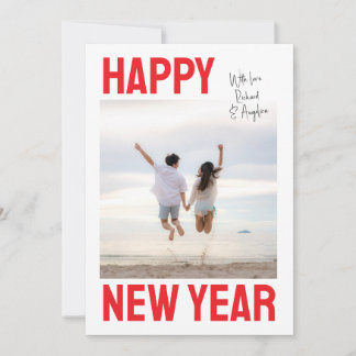 Big & Bold Happy New Year Single Photo Holiday Card