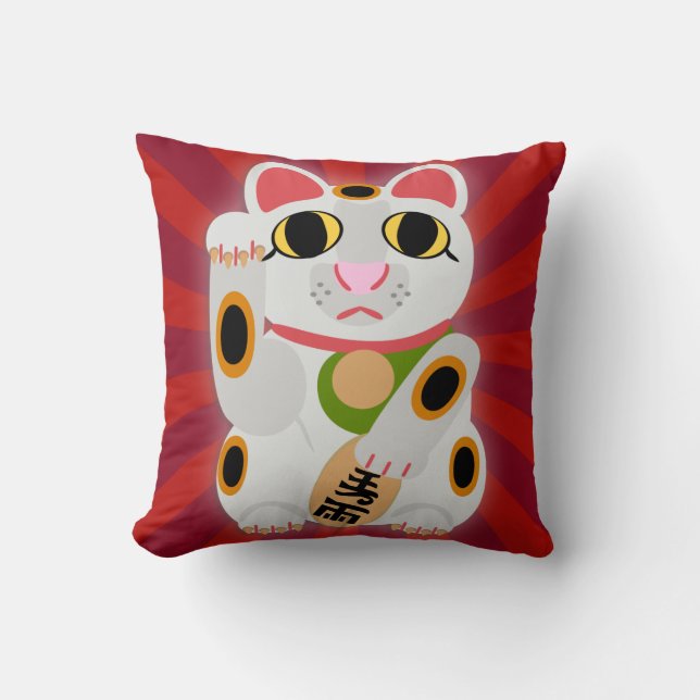 Big Bold Lucky Cat Symbol Cushion (Front)